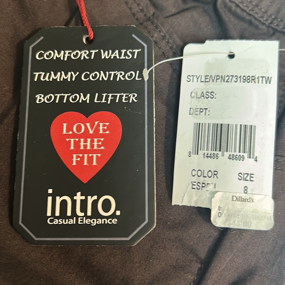 NWT⭐️INTRO Capri PANTS Brown🤎Comfort Waist; Tummy Control; Bottom Lifter Size 8 - Picture 9 of 14